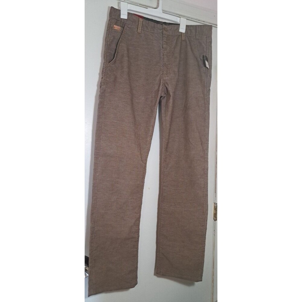 NEW Sean John Marcus Straight Fit Tapered Leg Brown Corduroy Pants Men's Size 34